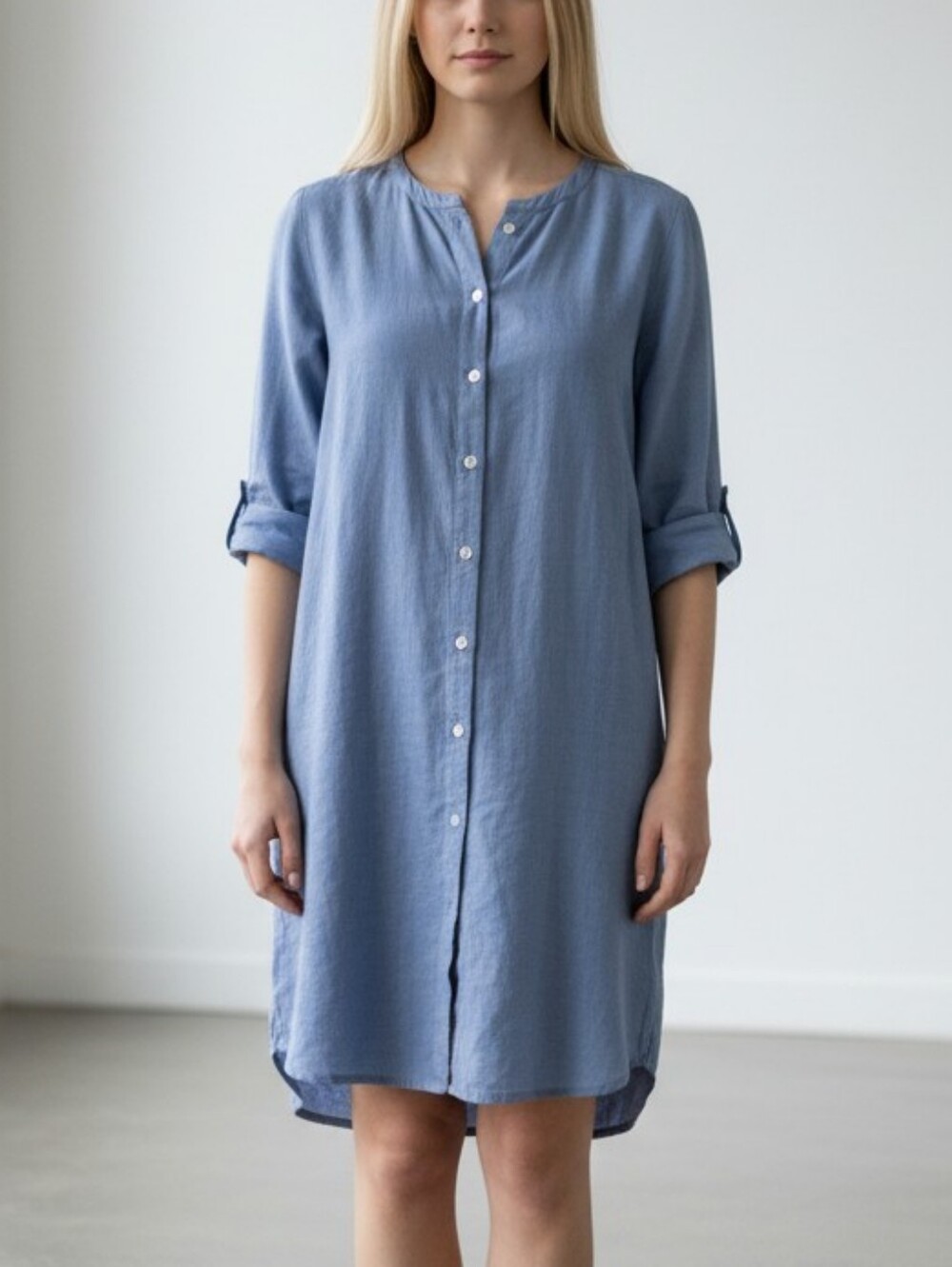 CP Shades Sky Blue Linen Button-Up Top - Picture 5 of 9